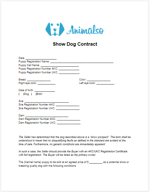 6 Puppy Contract Templates Samples For All Occasions Animalso